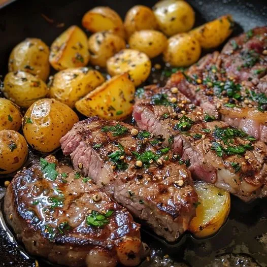 Garlic Butter Steak and Potatoes