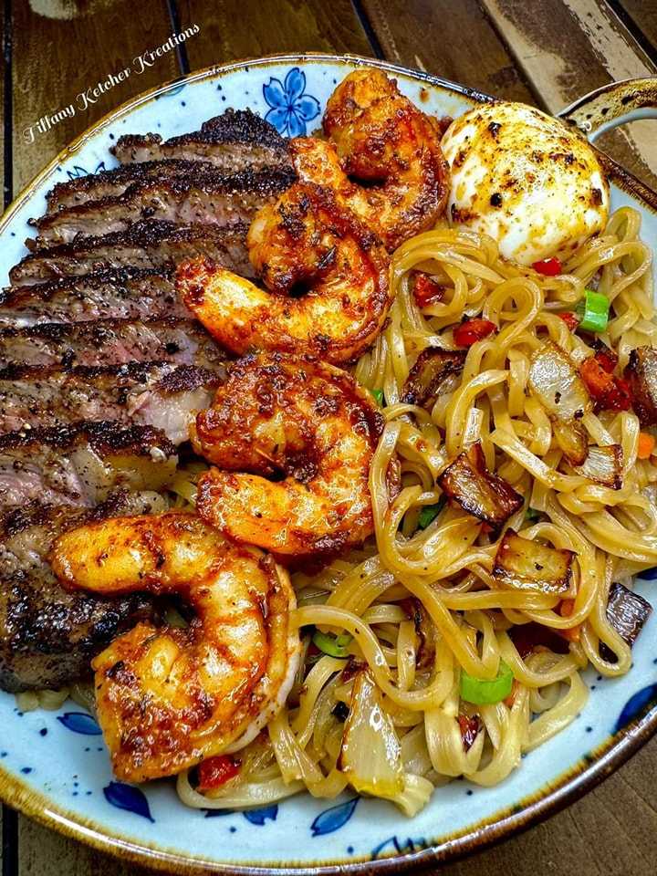 Shrimp & Teriyaki Steak Noodles