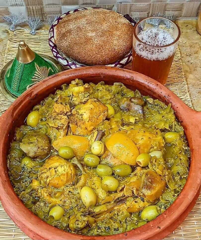 Tajine de Poulet aux Olives et Citrons Confits