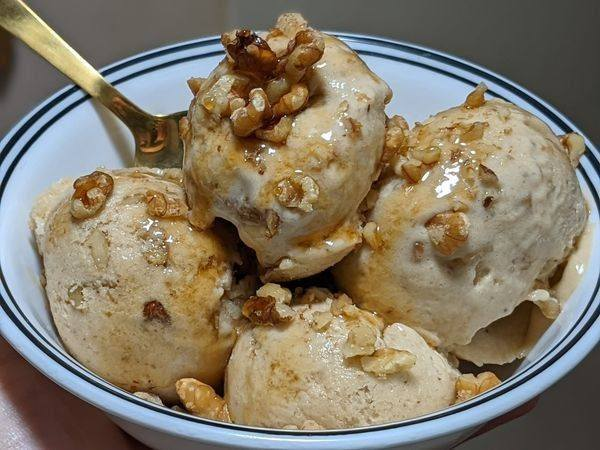 Homemade Maple Walnut Ice Cream