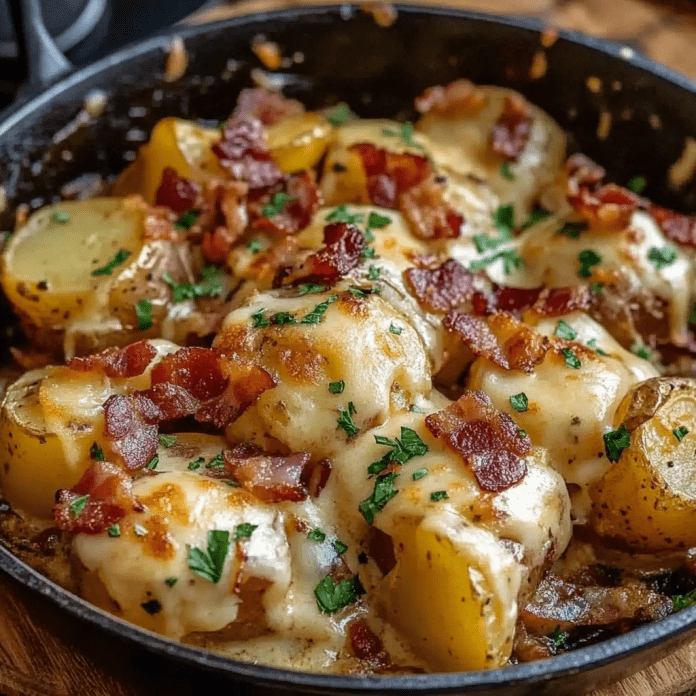 Cheesy Bacon Skillet Potatoes