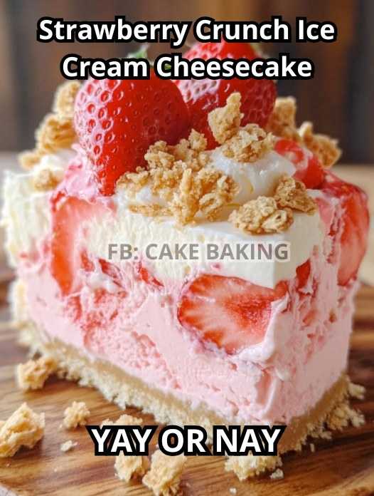 Strawberry Crunch Cheesecake Delight: An Easy, No-Bake Dessert Perfect for Any Gathering