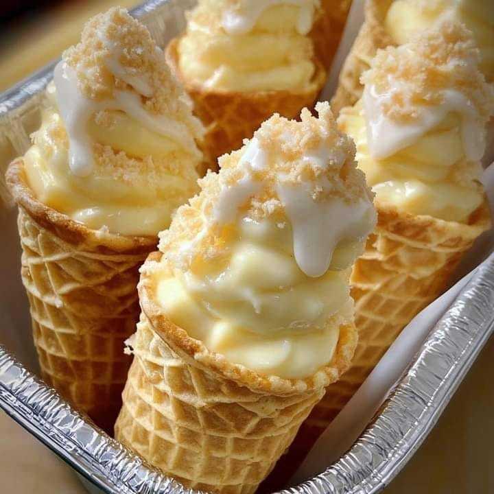 Banana Pudding Cheesecake Cones