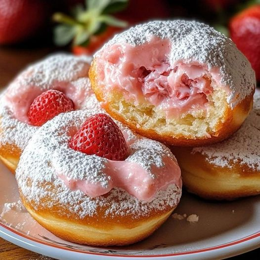 Strawberry Cream Filled Donut