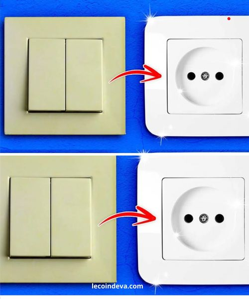 Yellowed sockets and switches? Here is the trick to lighten them and make them look new