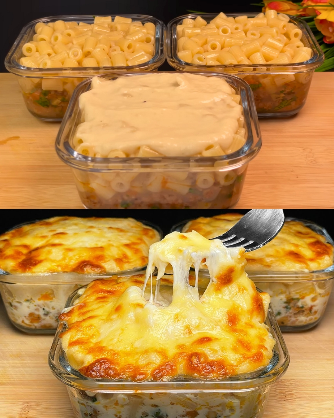 Baked pasta with minced meat and béchamel sauce