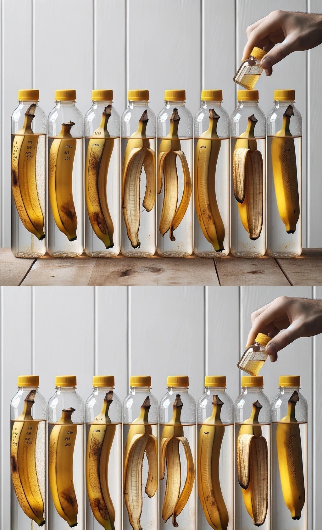 Banana peels: put them in a bottle. If you use them like this, you will never throw them away again.