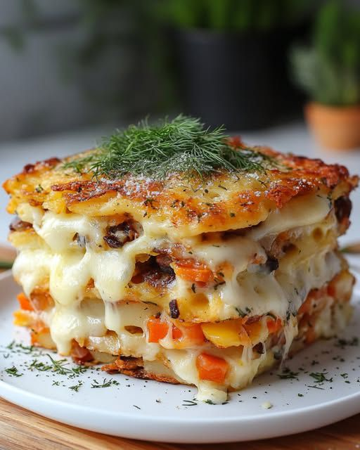 Cheesy Vegetable Lasagna Stack recipe