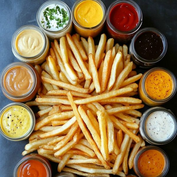 Crispy French Fries with Dipping Sauces