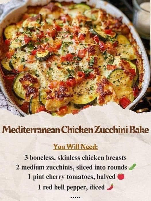 Mediterranean Chicken Zucchini Bake 