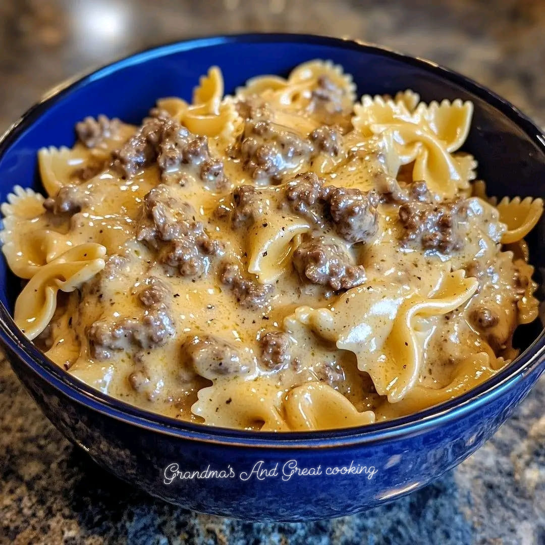 Creamy Beef and Bowtie Pasta