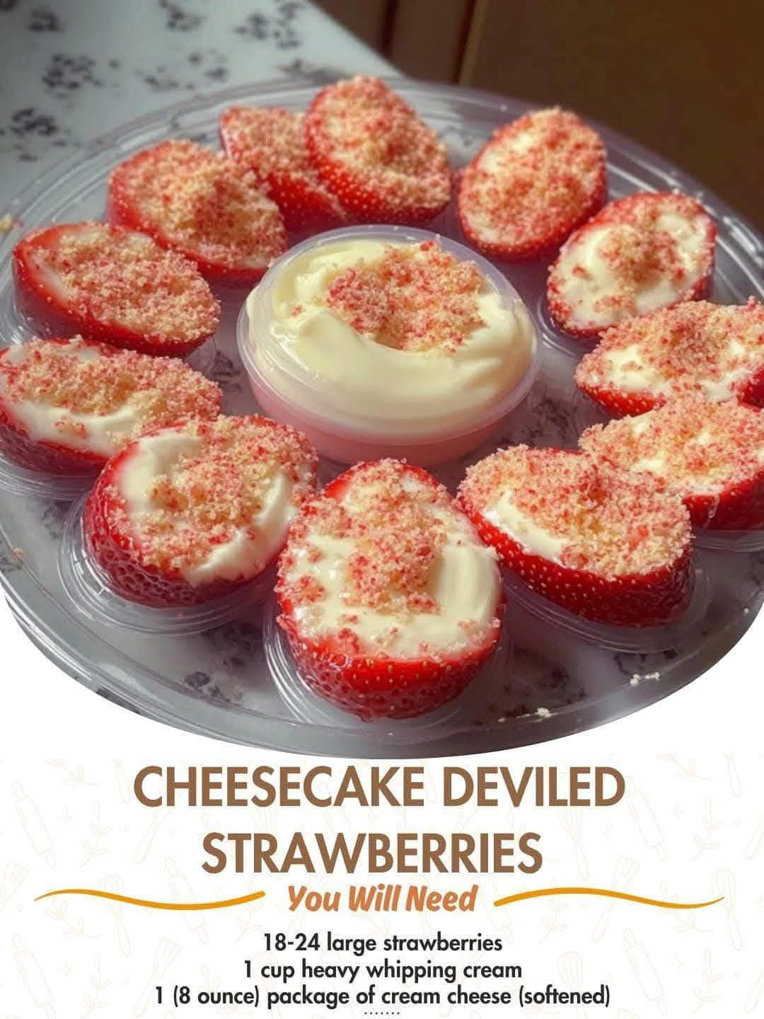 Cheesecake deviled strawberries