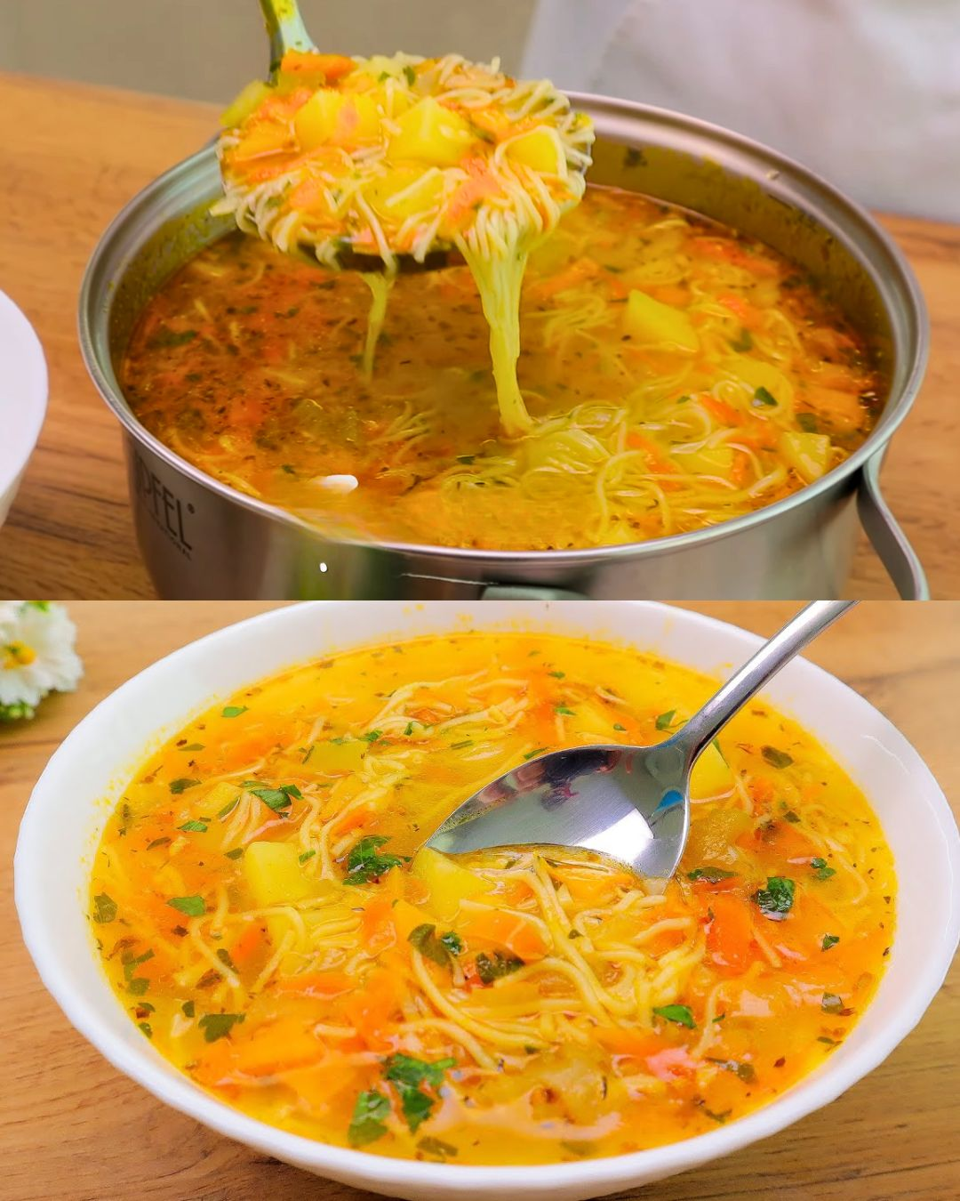 Hearty Vegetable Soup with Crispy Ricotta Bread: A Wholesome and Delicious Lunch