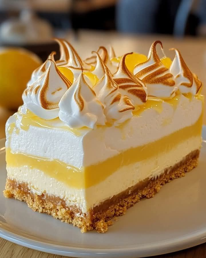 Triple Lemon Meringue Cheesecake