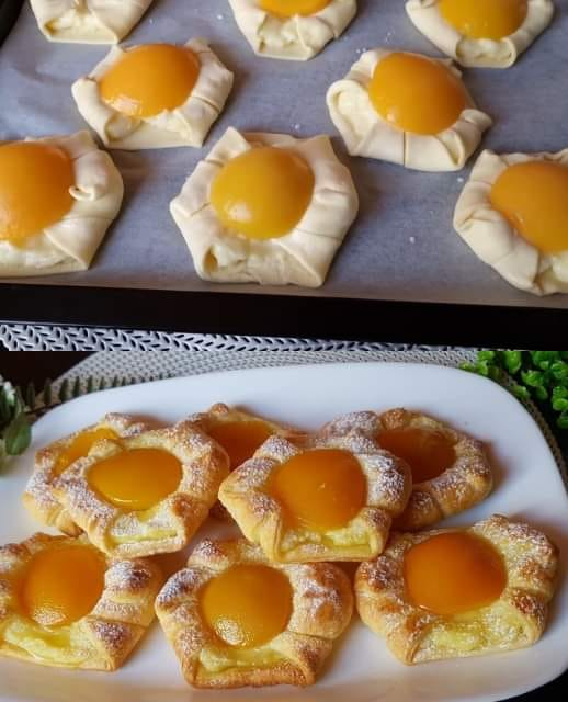 Peach Puff Pastry Pouches